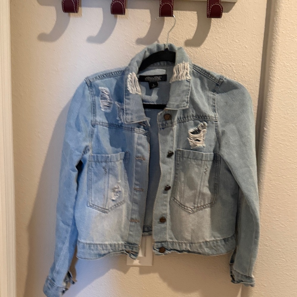 Jou jou Light Blue Distressed Jean Jacket